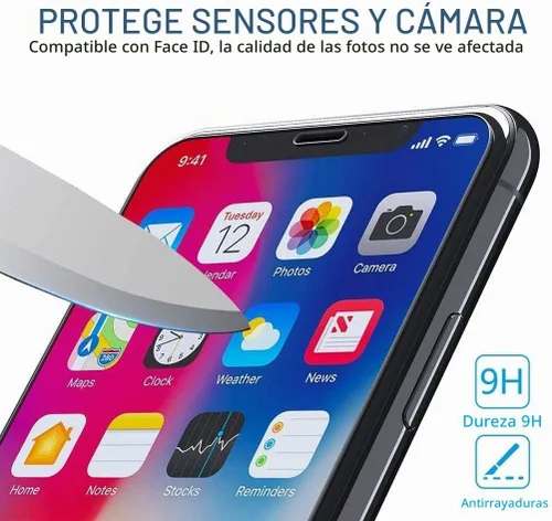 Vista 4 de SAMKE [Paquete de 3] Protector de pantalla compatible con Apple iPhone 10/X iPhone XS iPhone 11 Pro [5.8 pulgadas] vidrio templado, borde 2.5D