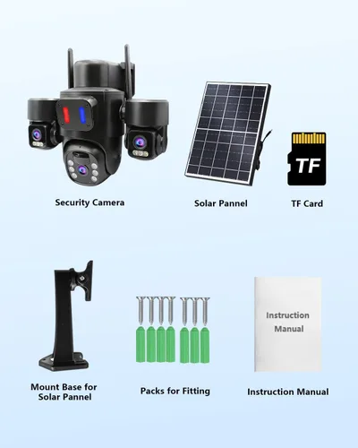 Vista 8 de Cámara de seguridad solar triple de la lente inalámbrica al aire libre para Blanco