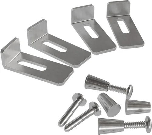 Vista 2 de Dowell 6011-10 - Clips para fregadero de baño, soportes para lavabo, 4 clips, tornillos y anclajes