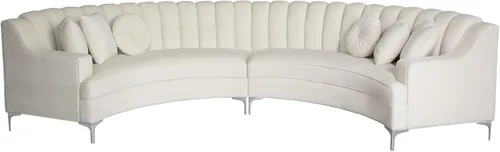 Vista 18 de Legend Vansen L - Sofá de terciopelo semicírculo de 141.34 pulgadas, sofá modular curvado de gran tamaño para sala de estar, oficina, apartamento