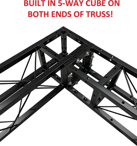 Vista 2 de Cabina de la feria, Cuadrado Negro Trusses DJ Stage 9ft X 8.5ft Metal Bragueros Triángulo DJ