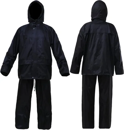 Vista 5 de Rizzon Chaqueta de traje de lluvia para hombres y mujeres, impermeable, ligero, equipo de lluvia para exteriores, granja, pesca, motocicleta