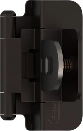 Vista 24 de Amerock Bisagra de gabinete doble desmontable Bisagra insertada de 3/8 pulgadas (10 mm) Bronce frotado con aceite Juego de 2 Bisagra