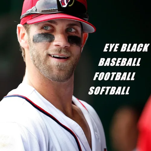 Vista 2 de Accesorios de béisbol negros para ojos, ojos antirreflejos, negro, rosa, negro, para béisbol, sóftbol, fútbol, impermeable, ultra duradero