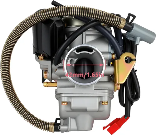 Vista 3 de Carburador GY6 de 150 cc con filtro de aire de repuesto de colector de admisión para motores GY6 de 4 tiempos, estrangulador eléctrico, motocicleta
