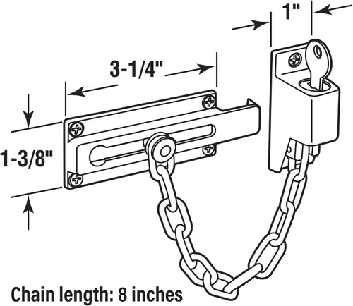 Vista 3 de Prime-Line U 9872 - Protector de puerta de acero con llave, color blanco (paquete individual)