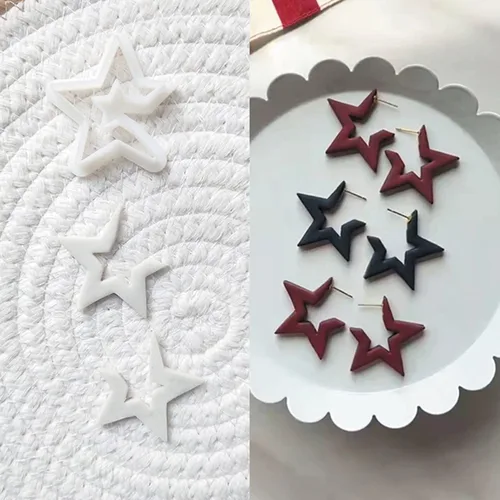 Vista 10 de Cortadores de arcilla polimérica para la fabricación de aretes Suministros Arcilla polimérica para la fabricación de joyas