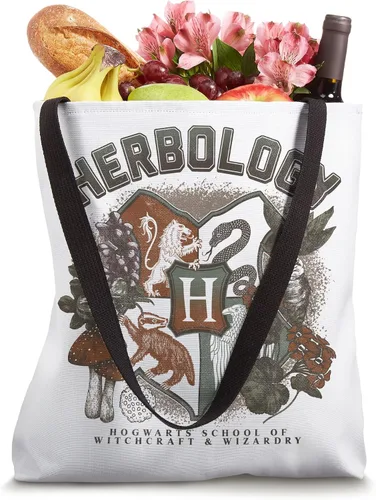 Vista 4 de Harry Potter Herbology Crest Hogwarts School of Witchcraft - Bolsa de mano Blanco 16 pulgadas
