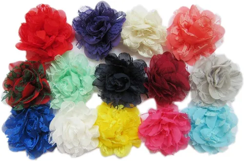 Vista 44 de YYCRAFT Paquete de 30 diademas de flores de gasa de 2 pulgadas, color rosa bebé