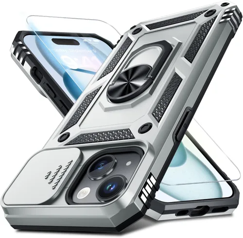 Vista 133 de Janmitta Funda para iPhone 8 Plus/7 Plus/6 Plus, Cubierta de Teléfono con Cubierta Deslizante Integrada para Lente de Cámara + Protector