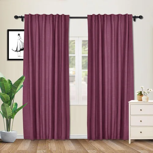 Vista 18 de cololeaf Cortinas de lino naturales de 63 pulgadas de largo, cortinas neutras con bolsillo para barra, pestaña trasera, oscurecimiento de la Aqua