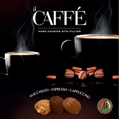 Vista 8 de Maestro Massimo IL Caffè Best Coffee Candy Envuelto individualmente, surtido con relleno - Macchiato, espresso, capuchino