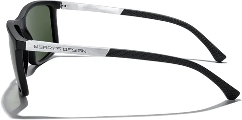 Vista 4 de MERRY'S Gafas de sol polarizadas rectángulo unisex para pesca que conduce el templo de aluminio S8658 del golf
