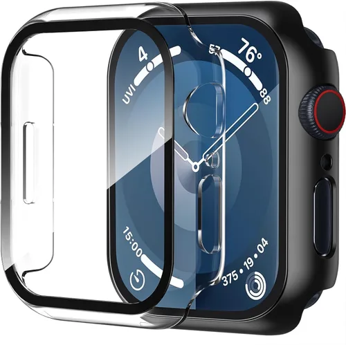 Vista 18 de Smiling Paquete de 2 fundas compatibles con Apple Watch Serie 3/Serie 2 de 1.49 pulgadas, protector de pantalla vidrio templado, carcasa rígida