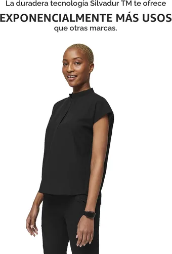 Vista 6 de FIGS Rafaela Oversized Scrub Top for Women Negro
