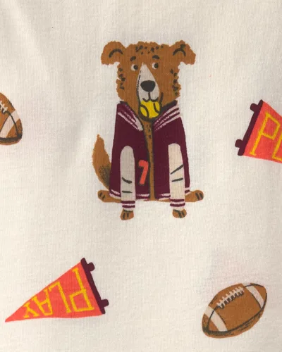 Vista 3 de Carter's Conjunto de pijama de algodón ajustado de 4 piezas para niños Perro rayado