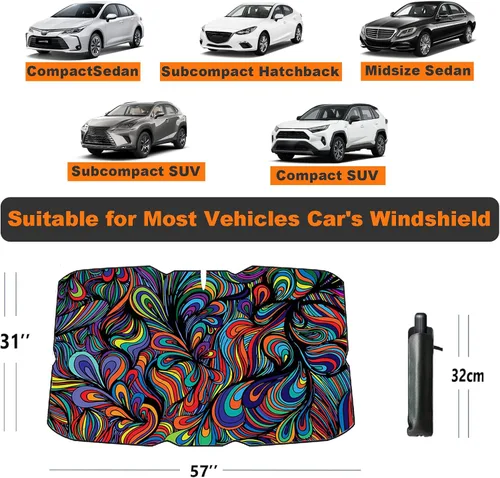Vista 3 de Parasol plegable para parabrisas de auto para ventana delantera Sombrilla para parabrisas de auto Visor solar para parabrisas 2025 Accesorios