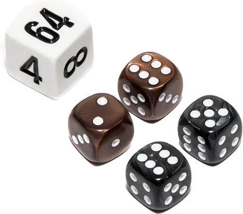 Vista 3 de Bello juegos Deluxe dados de imitación de mármol sets-black/, Azul, 5/8