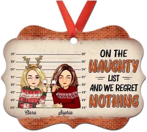 Vista 34 de Adorno personalizado con texto en inglés «Best Friend are Hard to Find Because The Very Best is Already Mine», adorno de Navidad personalizado 2023