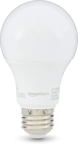 Vista 2 de Amazon Basics Bombilla LED A19 equivalente a 60 W, luz blanca diurna, no regulable, vida útil de 10,000 horas, paquete de 6