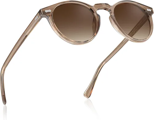 Vista 14 de CARFIA Gafas de sol polarizadas para mujeres con protección UV, marco de acetato para cara pequeña CA5288 A: Marco negro lente gris