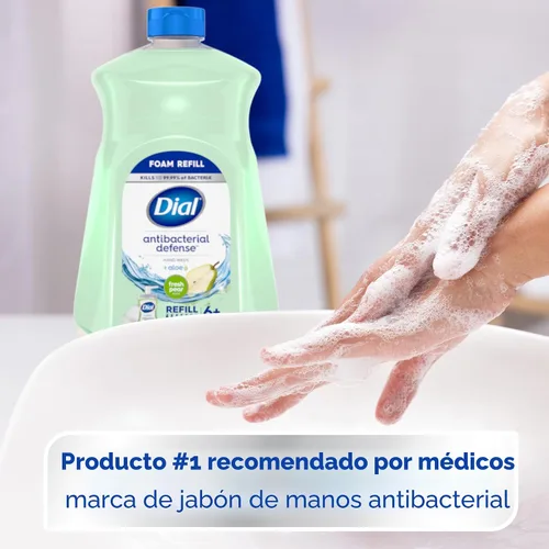 Vista 3 de Dial Recambio de jabón de manos antibacteriano espumoso, pera fresca, 52 onzas líquidas
