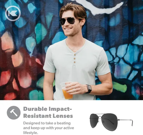 Vista 5 de Knockaround Mile Highs - Gafas de sol polarizadas con protección UV400 completa y lentes resistentes a los impactos