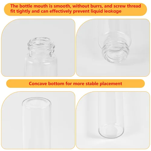 Vista 5 de 25 frascos pequeños de vidrio transparente de 1 fl oz con tapas de rosca
