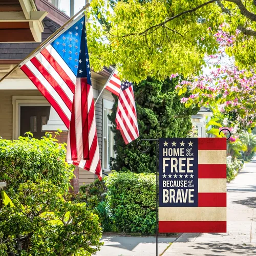 Vista 5 de Bandera decorativa para el jardín con motivo del 4 de julio, diseño patriótico de Estados Unidos, Día de los Caídos de Estados Unidos, decoración