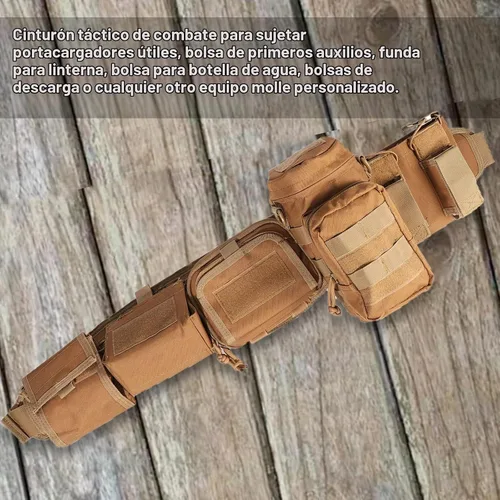 Vista 2 de YAKEDA Cinturón Táctico de Batalla: Cinturón de Airsoft para Hombres, Cinturón de Servicio, Cinturón de Utilidad para Aplicación de la Ley, Conjunto