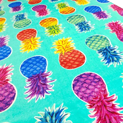 Vista 4 de Softerry Toalla de playa colorida de piñas de 30 x 60 pulgadas, 100% algodón (1 toalla - 30 x 60 pulgadas, aguamarina)