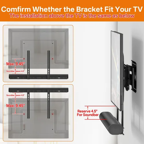 Vista 3 de Soporte de barra de sonido resistente para Sonos Arc y Sonos Arc Ultra Mount debajo de la TV, soporte de montaje de barra de sonido ajustable