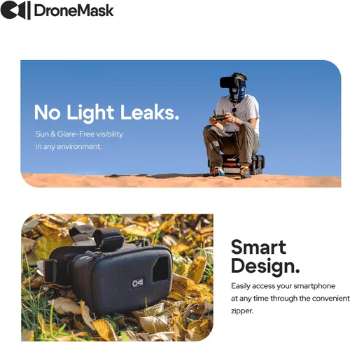 Vista 4 de DroneMask 1 Gafas FPV patentadas con lentes Unibody Auriculares VR inmersivos para drones DJI