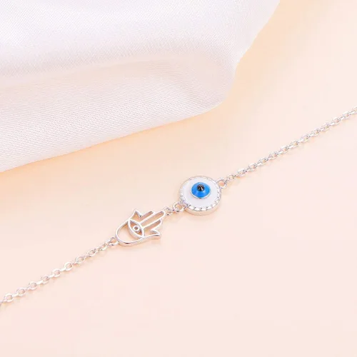 Vista 5 de DAOCHONG Tobillera para mujer de plata de ley S925 ajustable con cadena de pie y tobilleras