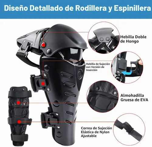 Vista 3 de GES Rodilleras para motocicleta, rodilleras protectoras de rodilla para motocicleta