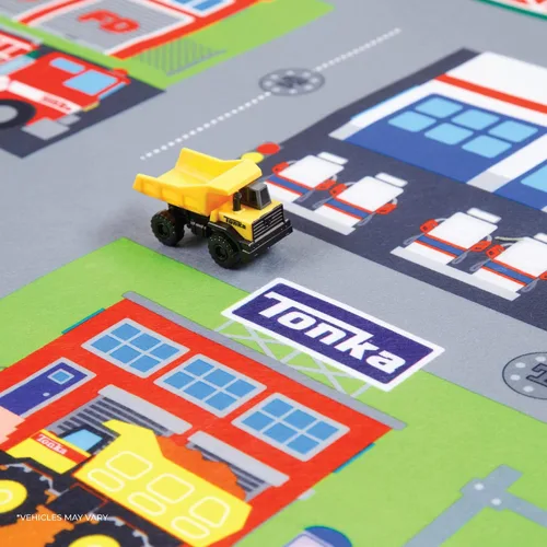 Vista 5 de TCG Toys Tonka Megamat Active Play - Alfombra de juego de fieltro con vehículo de personajes para preescolares y niños a partir de 3 años