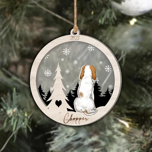 Vista 197 de Nazenti Adorno de Navidad conmemorativo personalizado, regalo personalizado de recuerdo de perro, condolencias por pérdida de mascotas, sabueso