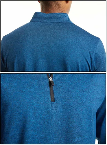 Vista 4 de MAGCOMSEN Camisas deportivas para correr para hombre, sudadera de manga larga con cremallera de 14