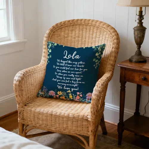 Vista 6 de Lola - Fundas de almohada, regalos conmovedores para la abuela Lola, almohada de cojín floral acogedora para abuelo, 18 x 18 pulgadas