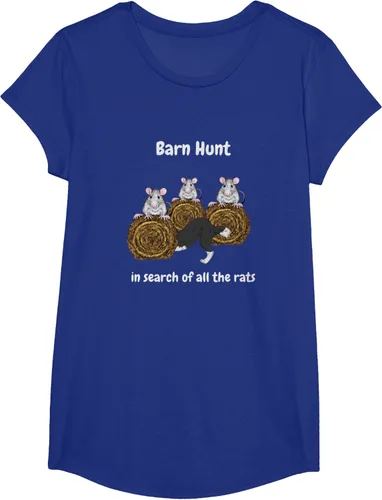 Vista 17 de Funny Barn Hunt - En busca de las ratas con Border Collie Camiseta, Negro