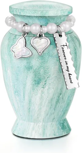 Vista 30 de Dletay Urnas pequeñas personalizadas para cenizas humanas, recuerdo de 2.85 pulgadas, mini urna de cremación conmemorativa para mujeres y hombres