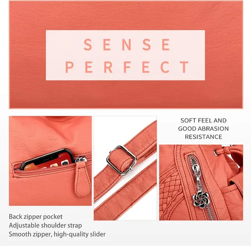 Vista 4 de Monederos y bolsos de mano de moda para mujer, bolsos de hombro con asa superior, bolsos de cuero sintético