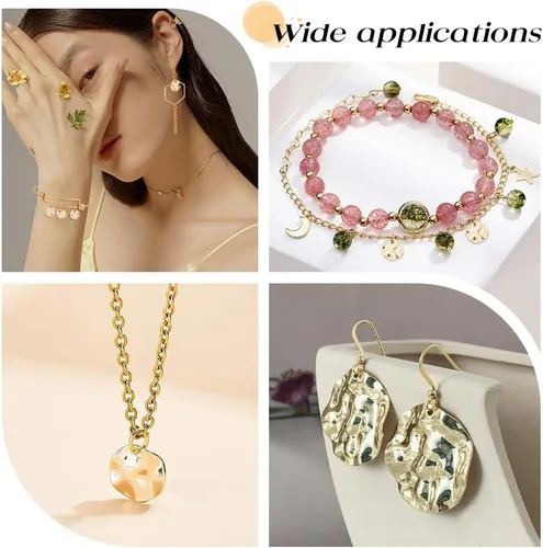 Vista 5 de BENECREAT 30 paquetes de dijes chapados en oro de 18 quilates de hoja de loto para bricolaje, collares, pulseras, aretes, joyería, manualidades
