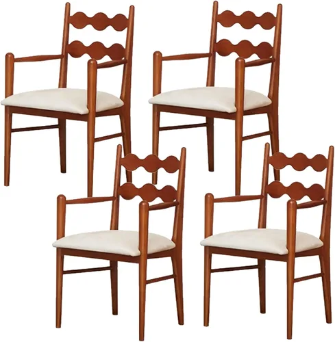 Vista 31 de Sillas de comedor tapizadas, silla de cocina con respaldo, silla de sala de estar con brazos versátil asiento de comedor de granja, sillas