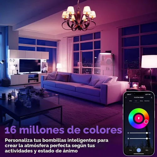 Vista 4 de Bombilla inteligente A15, bombillas LED WiFi E12, compatible