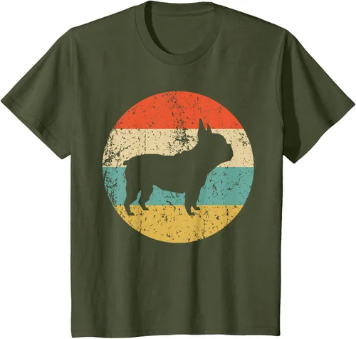 Vista 15 de Camiseta de perro retro de Bulldog Francés Negro