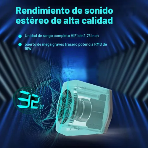 Vista 3 de Altavoces G2000 de 32W para PC de Computadora de Edifier para Gaming Desktop PC Laptop Mac con Woofer, Bluetooth, USB, Entradas AUX de 3.5mm, Luces