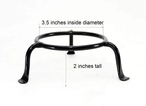 Vista 2 de Soporte básico de hierro para anillo de exhibición: 3.5 pulgadas de diámetro interior del anillo x 2 de alto
