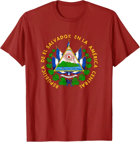 Vista 67 de Escudo de armas de El Salvador Salvadoran Distressed Design T-Shirt
