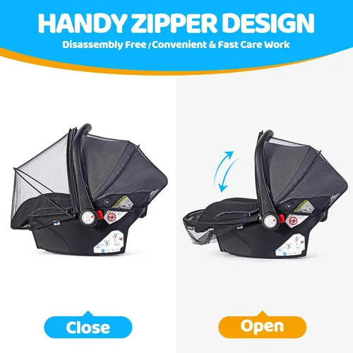 Vista 3 de Orzbow Mosquitera de bebé para asiento de automóvil Doona Funda de asiento de automóvil infantil de verano Funda de malla transpirable